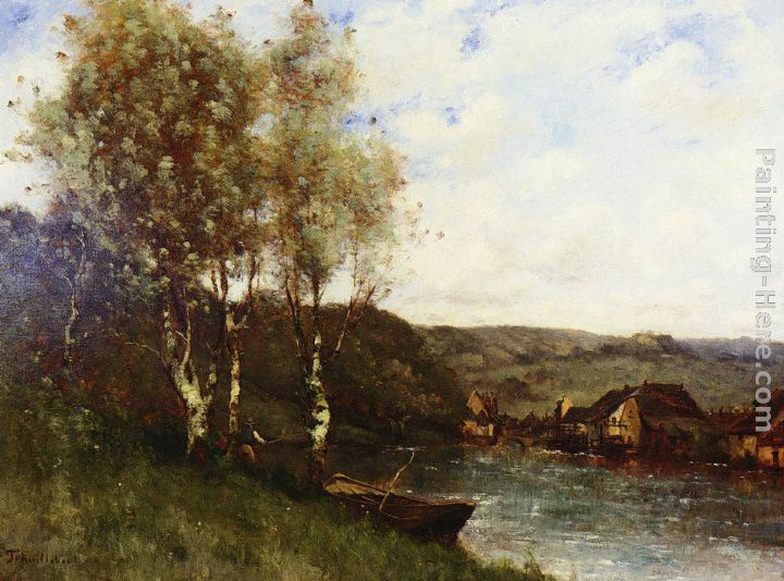 Fisherman at the River's Edge painting - Paul Desire Trouillebert Fisherman at the River's Edge art painting